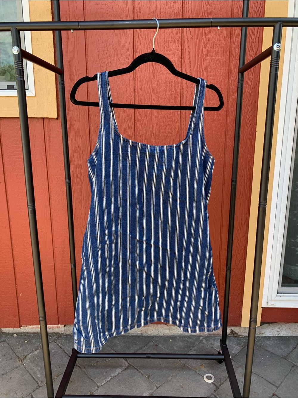 Cotton On Denim Navy and White Striped Tank Dress